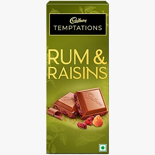 Cadbury Temptations Rum & Raisins Chocolate Bar, 70 g
